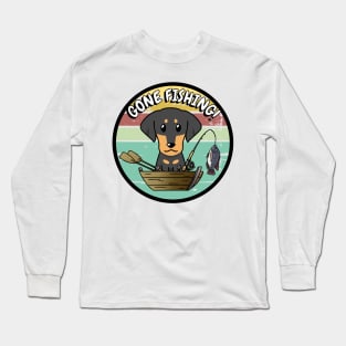 Cute dachshund dog has gone fishing Long Sleeve T-Shirt